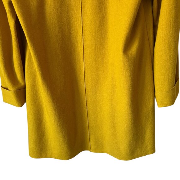 Eileen Fisher Sm Boiled Wool Cardigan Shawl Collar Open Front Pockets Mid Length - Picture 5 of 16